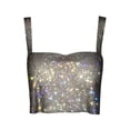 thumbnail image 3 of DuoJiaJ Women's Tank Top Color Beaded Top Crop Top Bra Summer Black L, 3 of 3