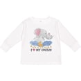 thumbnail image 3 of Inktastic I Love My Cousin Cute Elephants with Moon and Stars Boys or Girls Long Sleeve Toddler T-Shirt, 3 of 5