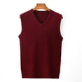thumbnail image 1 of Chaleco exterior de punto de color sólido para otoño e invierno para hombre, suéter de punto informal de moda para hombre, 1 of 6