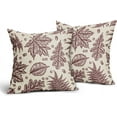thumbnail image 2 of Burgundy Red Fall Pillow Covers 16x16 Set of 2 Cream Maple Leaf Print Autumn Colored Harvest Decorative Outdoor Pillowcases Farmhouse Seasonal Throw Cushion Case Decor for Home Couch Sofa Bed, 2 of 6