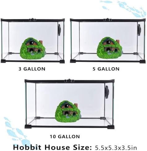 Fish Tank Hobbit Decorations,Resin Small Fish Cave Hideout House,Aquarium Decor Hide Hole Shelter Hut Ornaments Mini Garden Decorating Accessories