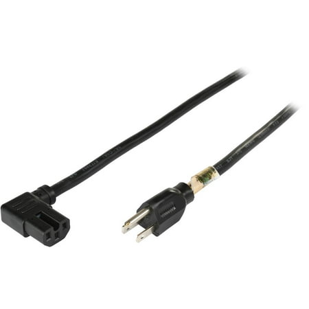 UPC: 0037332202413 | Tripp Lite Model P019-008-C15RA 8 ft. Heavy-Duty Power Cord 15A 14 AWG (NEMA 5-15P to Right-Angle IEC-320-C15)