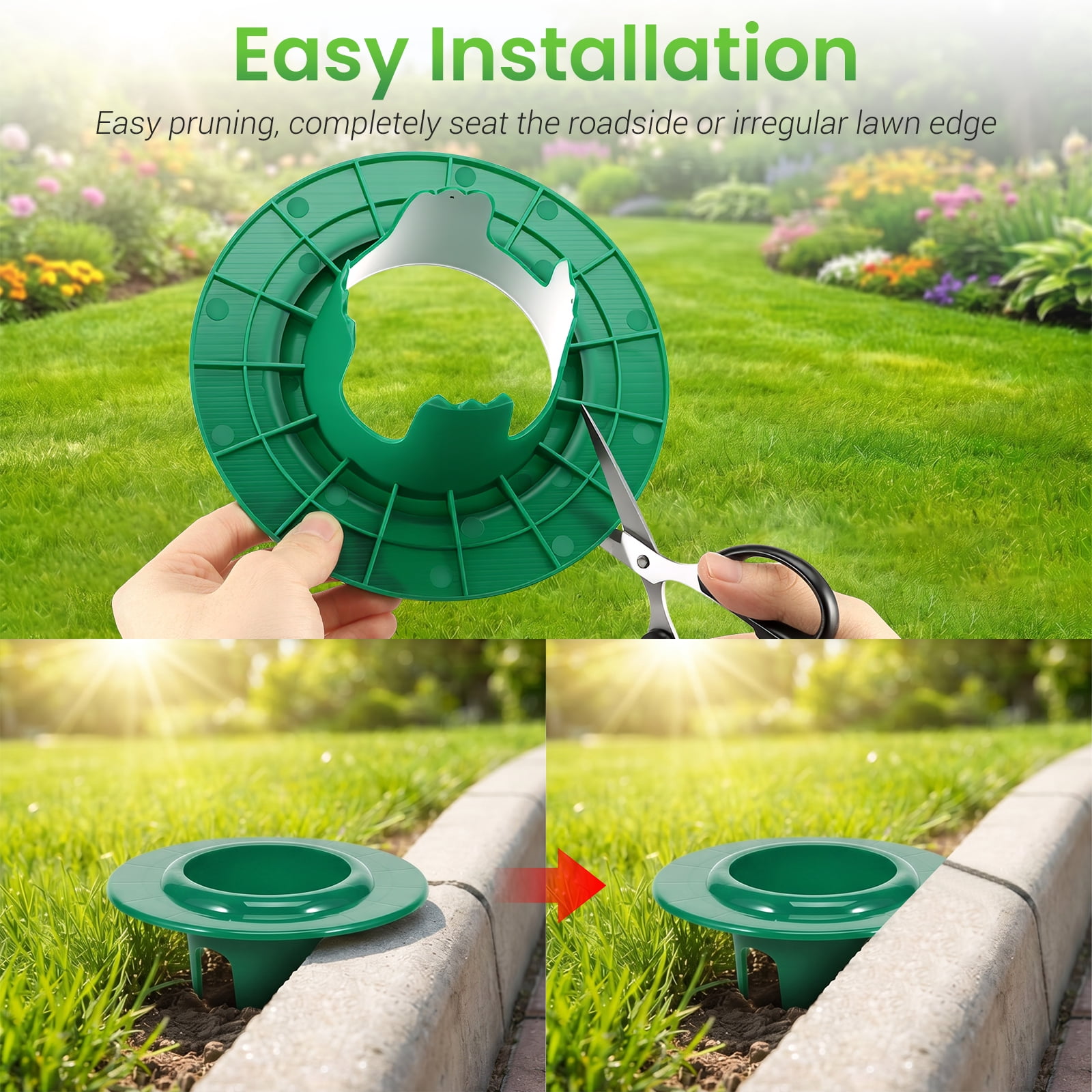 6 Pcs Sprinkler Head Protector Plastic Sprinkler Donut Guard for Lawn 6.69 in Circle Shaped Donut with 3.5 in Inner Diameter Green Outdoor Lawn Spray Guard