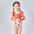 thumbnail image 2 of TAIAOJING Girls Swimwear Cute Watermelon Print Swimsuit Pool Hawaii Tropical Beachwear For Toddler Kids Summer Beach Outfits Sets Playful Dress Style Swimwear For Outdoor Activities Trendy 1-2Y, 2 of 9