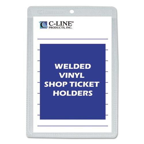 Clear Vinyl Shop Ticket Holders, Both Sides Clear, 25 Sheets, 5 X 8, 50/box | Bundle of 10 Boxes
