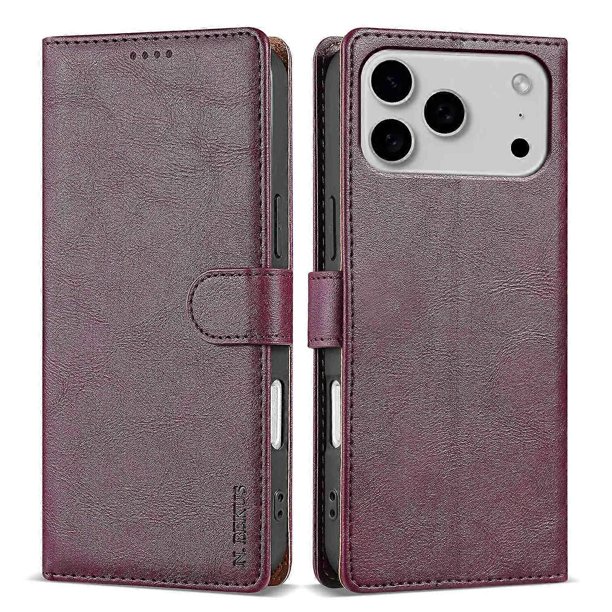 N.BEKUS CSJ-001 For iPhone 17 Pro Max Stand Case PU Leather Wallet Phone Cover -
