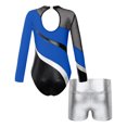 thumbnail image 2 of Haitryli Ballet Dance Jersey Leotards for Girls Biketards Sparkly Bodysuit with Shorts Outfits Gymnastics Dancewear Royal Blue&Silver 10, 2 of 7