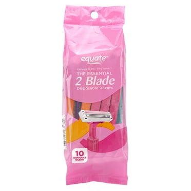 Equate Women's 2-Blade Disposable Razors, Color May Vary, 10 Count