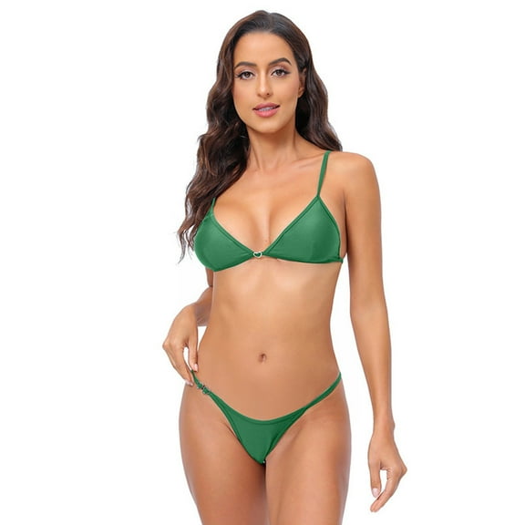 Cathalem Swimsuit for Women Womens High Waisted Bikini Sets Modest Tummy Control Swimsuits Cutout Crisscross Ruched Two Piece Bathing Suit (Green,S)