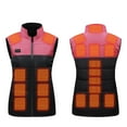thumbnail image 2 of pstuiky Heated Vest, Unisex Version Zipper Dual Control 15-Zone Heating Padded Jacket Heating Vest USB Rechargeable Stand-Up Collar Vest Leisure Pink XXXXL, 2 of 5
