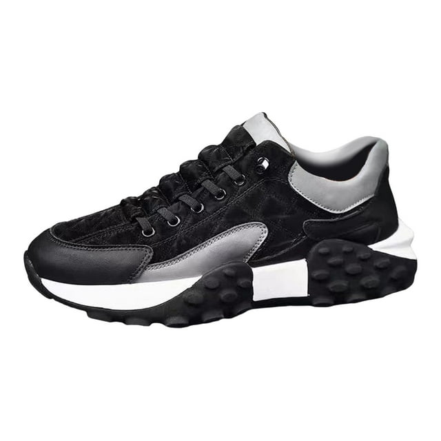 Zapatos para caminar para hombres de moda, zapatos transpirables, zapatillas de deporte de ocio cómodas, informales y ligeras, para escalar, gimnasio Color negro 40 Sunnimix Zapatillas deportivas