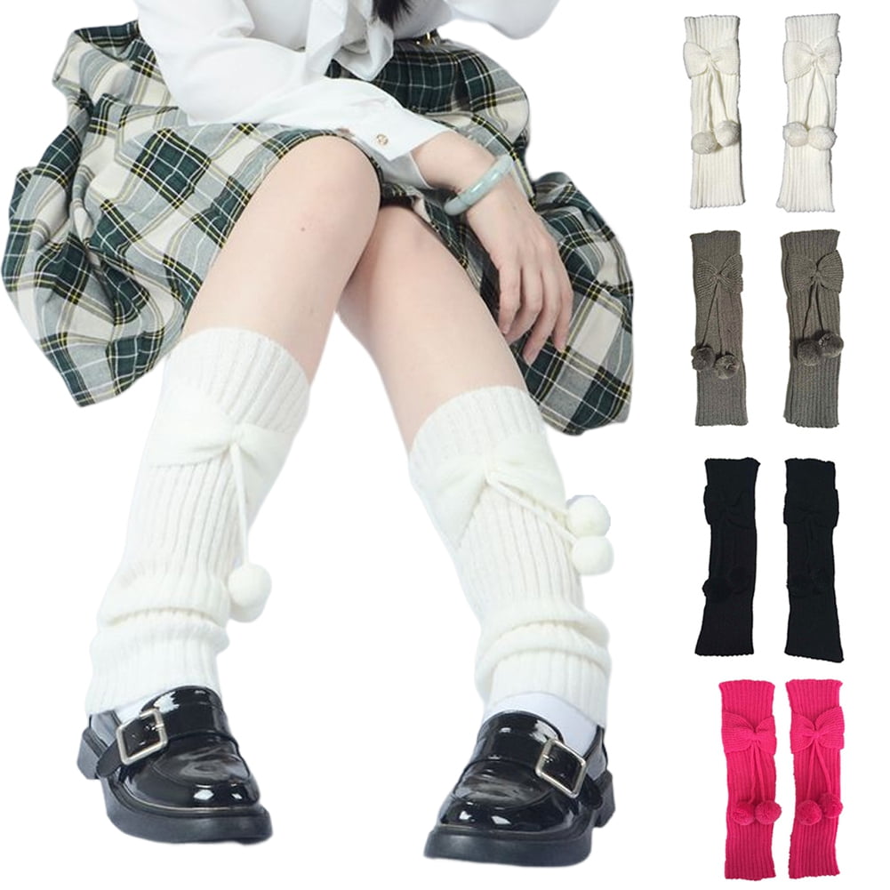 Flared Leg Warmers Women Kawaii White Winter Loose Boot Stocking Girl  Uniform Knitted Cute Knee-high Leg Warmers Japanese Fluffy