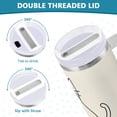 thumbnail image 3 of Yayeee 30oz Stainless Steel Tumbler with Straw and Handle Double-Wall Insulated Travel Water Bottle, White Cat Rainbow, 3 of 8