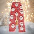 thumbnail image 2 of Women's Christmas Printed Plush Pants, Full Length Long Trousers for Winter Casual Wear, Soft and Warm Fleece Material with Festive Design for Women,Red,XS, 2 of 4