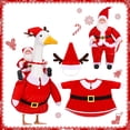 thumbnail image 5 of Shoreew Christmas Mrs Claus Goose Outfits for 23 Inch Cement or Plastic Porch Goose Holiday Goose Red Velvet Dress with Hat for Outdoor Yard Lawn Decor, 5 of 6