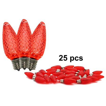 

Queens of Christmas C9-SMD-RETRO-RE-25 C9 Dimmable SMD LED Retrofit Bulbs Red - Pack of 25