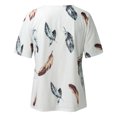 thumbnail image 5 of Moda mujer Casual manga corta cuello en V Sexy impreso Tops blusa con cordón camiseta Fridja ghk5370, 5 of 5