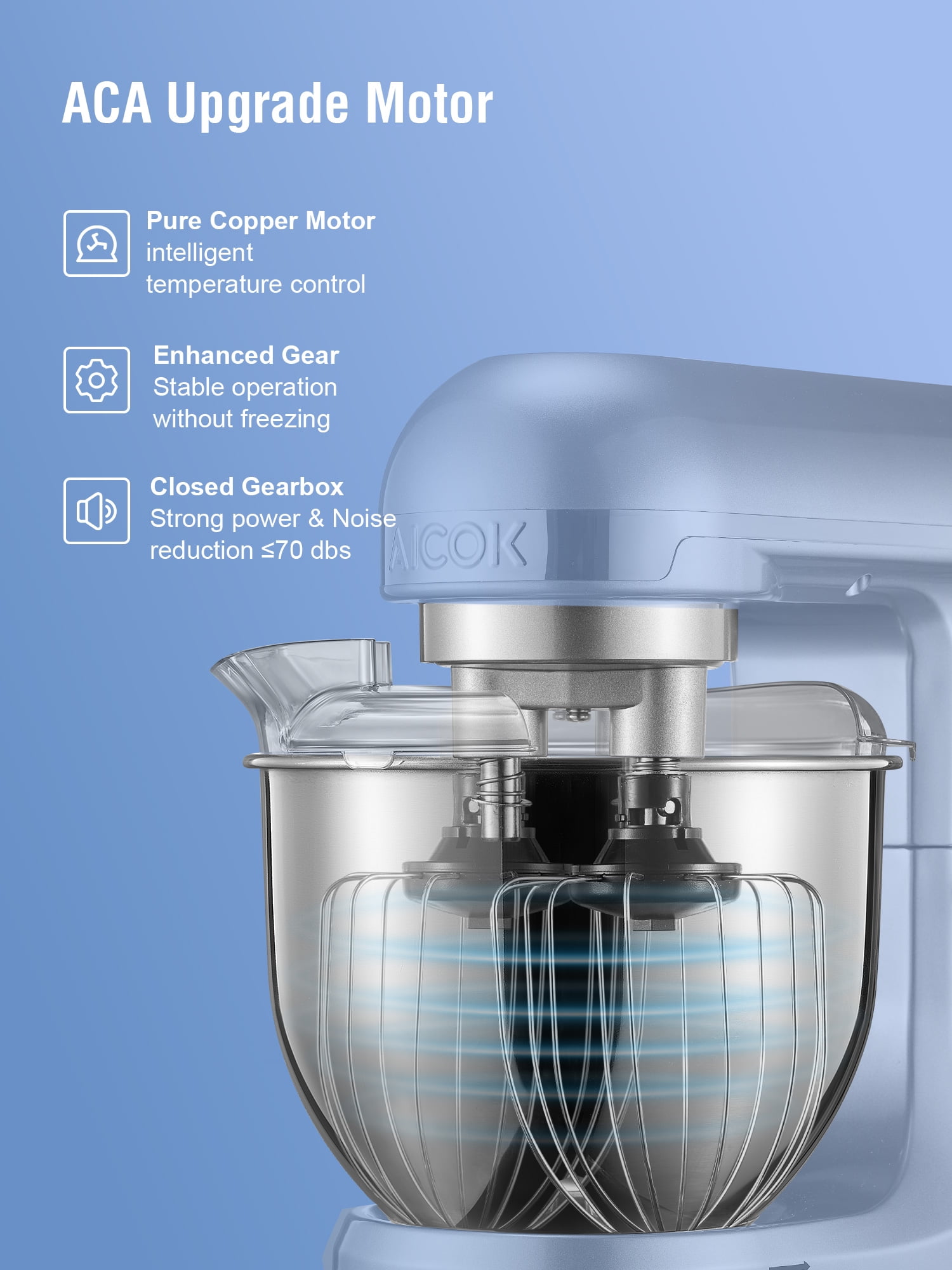 FOHERE Stand Mixer with Double Hook, Multifunctional Dough Maker