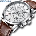 thumbnail image 2 of CRRJU Man Watch Chronograph Quartz Waterproof Leather Casual Watches Hot Sale Wristwatch, 2 of 6