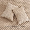 thumbnail image 5 of EVERGRACE Luxury Velvet Quilt Set King Size, Diamond Quilted Lightweight Velvet Comforter for All Season, Ultra Soft Oversized Bedspread Coverlet Bedding Set with 2 Pillow Shams, Beige Taupe, 5 of 7