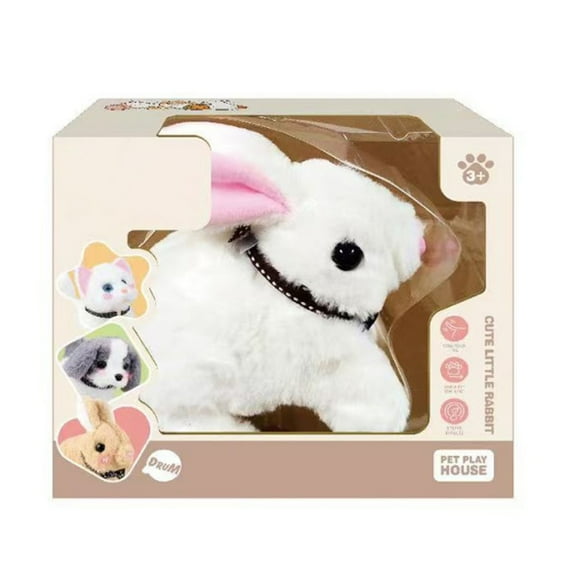 Interactive Plush Robots Bunny - Realistic Moving and Sound, Easter Robot Interactive Bunny Toys, Funny Lifelike Robotic Hopping Bunny Pet Plush for Pet Lovers Christmas Gifts Easter Gifts