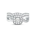thumbnail image 2 of 14kt White Gold Round Diamond Bridal Wedding Ring Band Set 1 Cttw, 2 of 4