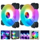 thumbnail image 3 of 2pcs 14cm RGB Computadora Fans de enfriamiento de Mute Desktop Caja de la computadora Refrigeradores, 3 of 5