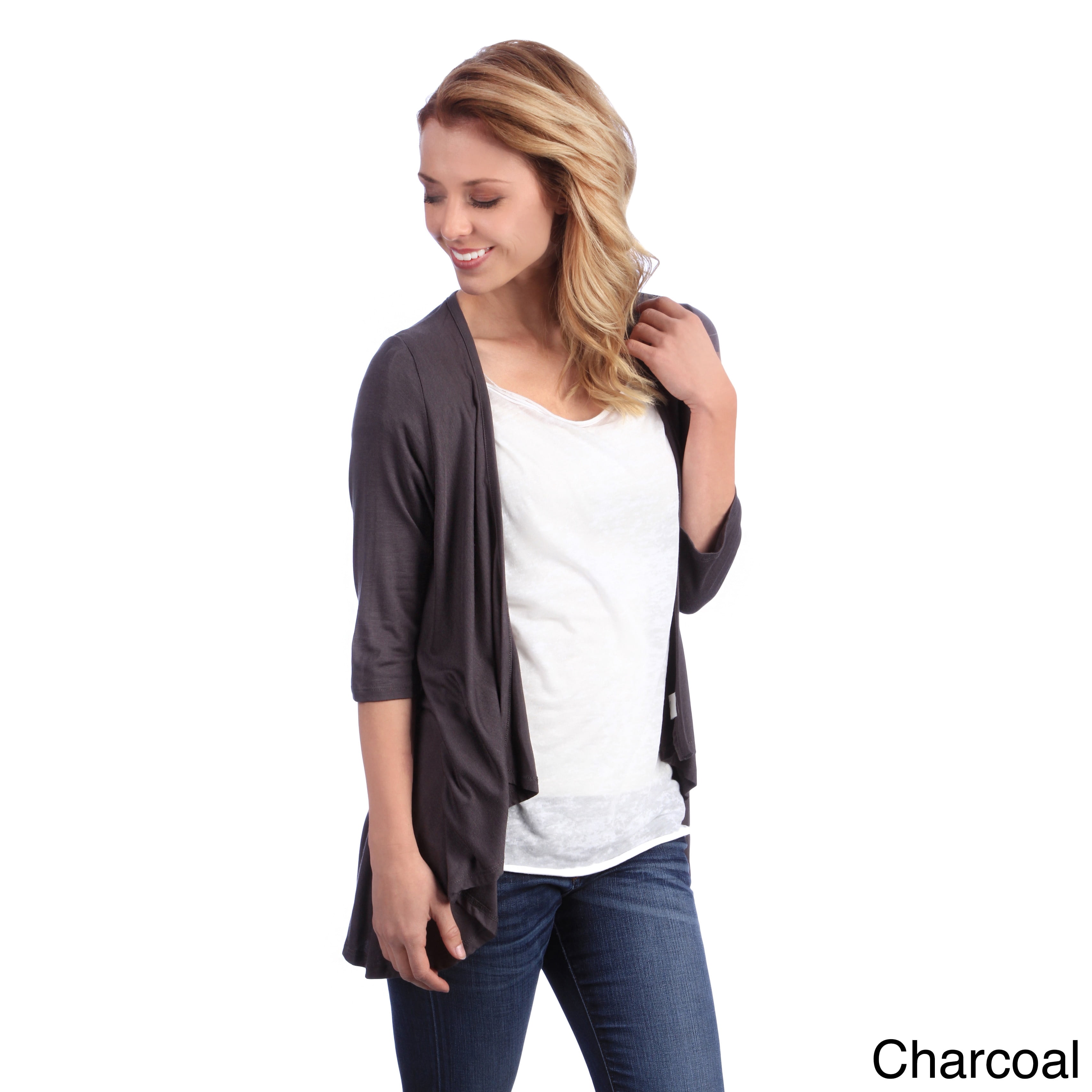 24/7 Apparel Women's 3/4-Sleeve Open Shrug