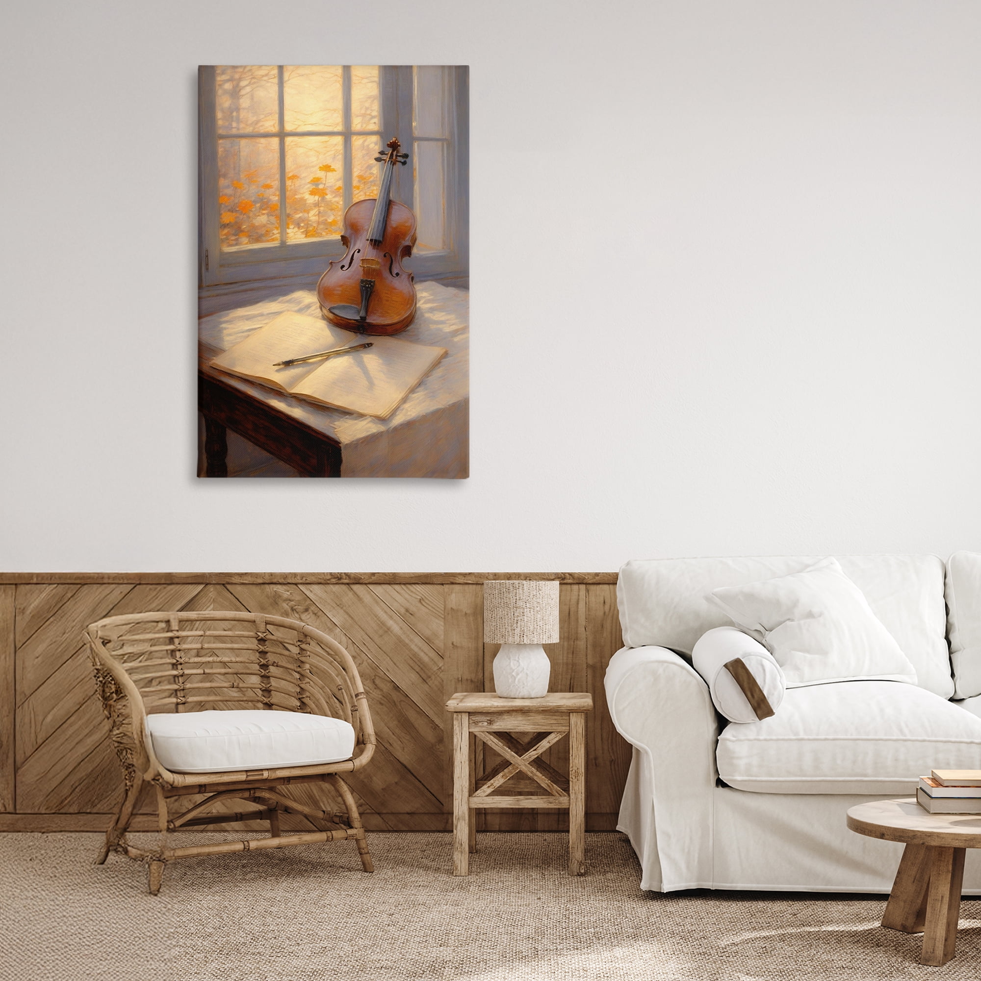 Stupell Industries Autumn Sunlit Violin Canvas Wall Art, design by Angie Hawke