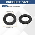 thumbnail image 2 of 25Pcs M20 Nylon Flat Washers Plastic Washer 20mm ID 35mm OD 3mm Thick, Black, 2 of 6