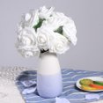 thumbnail image 3 of LHX 20pcs Vintage Rose Flowers Artificial Flower Bouquet for Bridal Wedding Party Decoration (White), 3 of 6
