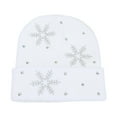 thumbnail image 4 of KANG Snowflake Encrusted Knitted Hats Autumn And Winter Warm Cold Hats Knitted Woolen Hats For And White One Size, 4 of 4