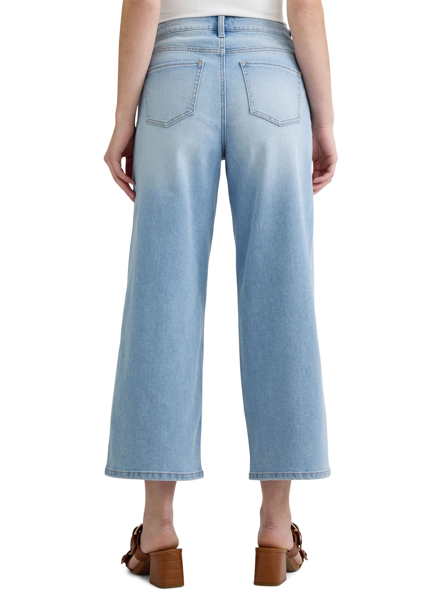 Time & Tru Women's Wide Leg Jean, 26" Inseam, Size Range 2-20