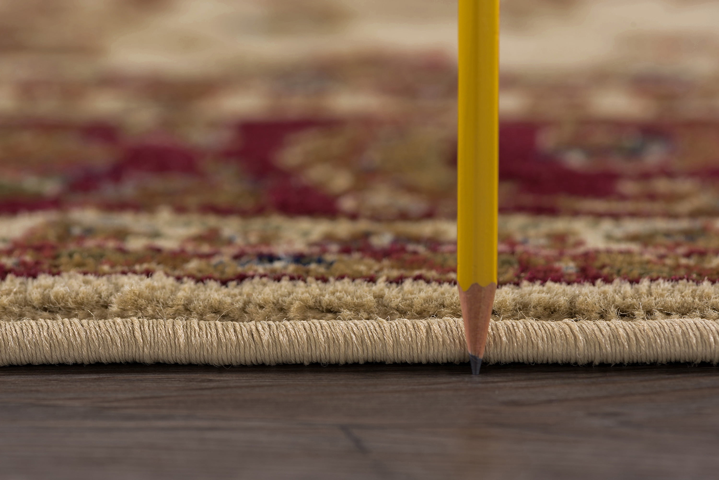 Sensation Transitional 6.7' x 9.6' Ivory and Scarlet Polypropylene Indoor Area Rug