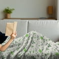 thumbnail image 3 of Jasmine Soft Flannel Fleece Throw Blanket, Exotic Herbal Tea Concept Green Tea and Jasmine Leaves, Cozy Plush for Indoor and Outdoor Use, 50" x 60", Sage Green Lime Green, by Ambesonne, 3 of 5