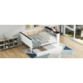 thumbnail image 6 of Mintazer Farmhouse Full Daybed Frame with Trundle & Charging Station, Upholstered Backrest & Headboard Storage Shelves Bed for Bedroom, White, 6 of 13