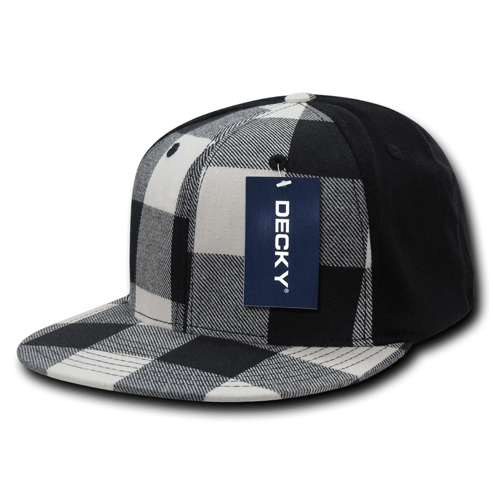 DECKY PLAID FLEXL FITTED TWO TONE CAP CAPS HAT HATS For Men Women Salt & Pepper