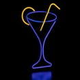 thumbnail image 5 of Northlight LED Martini Cocktail Neon Lighted Wall Art - 17" - Blue and Yellow, 5 of 8