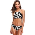 thumbnail image 2 of Dreamtimes Cow Texture Pattern Black White Spot Skin Swimsuits Padded Bikini Sets Sexy Swimwear for Women, XX-Large, 2 of 7