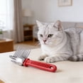 thumbnail image 6 of Pet Supplies Dematting Tool for Cats and Dogs Deshedding Brush with MicroSerrated for Long Haired Versatile Undercoat Rake Grooming Accessory for Indoor and Outdoor Use, 6 of 6