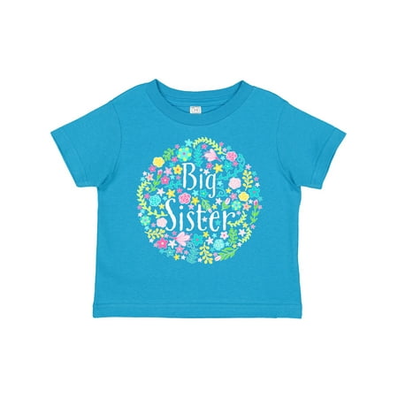 

Inktastic Big Sister with Flower Circle Gift Toddler Boy or Toddler Girl T-Shirt