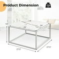 thumbnail image 3 of Costway Modern Rectangular Wood Coffee Table with Metal Frame, White/Marble, 3 of 10