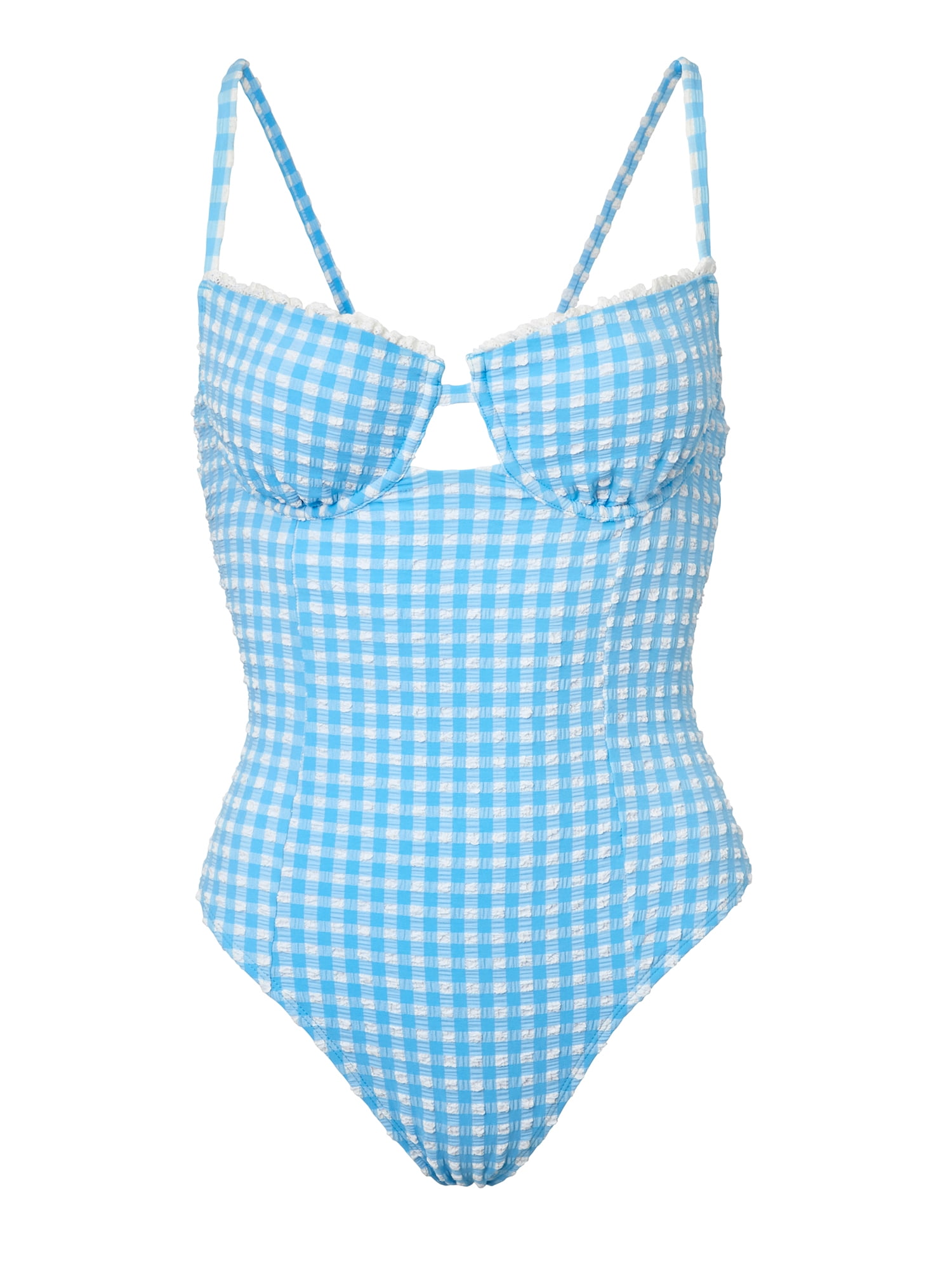 Jessica Simpson Women's Gingham Underwire One-Piece Swimsuit, Sizes XS-2XL