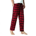 thumbnail image 4 of HAPIMO Sales Men's Flannel Pajama Pant Buffalo Plaid Pajama with Pockets Wide Leg Lightweight Casual Elastic Waist Home Pant Red XL, 4 of 8