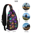 thumbnail image 5 of Sling Backpack,Rainbow Halloween Pumpkins Pattern Crossbody Bag with Water Bottle Holder,Waterproof Sling Bag for Men/Women with Chest Phone Holder for Hiking,Travel, 5 of 6