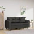 thumbnail image 3 of vidaXL 2-Seater Sofa with Pillows&Cushions Dark Gray 47.2" Microfiber Fabric, 3 of 44