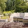 thumbnail image 3 of Safavieh Courtyard Crystal Floral Indoor/Outdoor Area Rug, Chocolate/Natural, 7'10" x 7'10" Square, 3 of 9