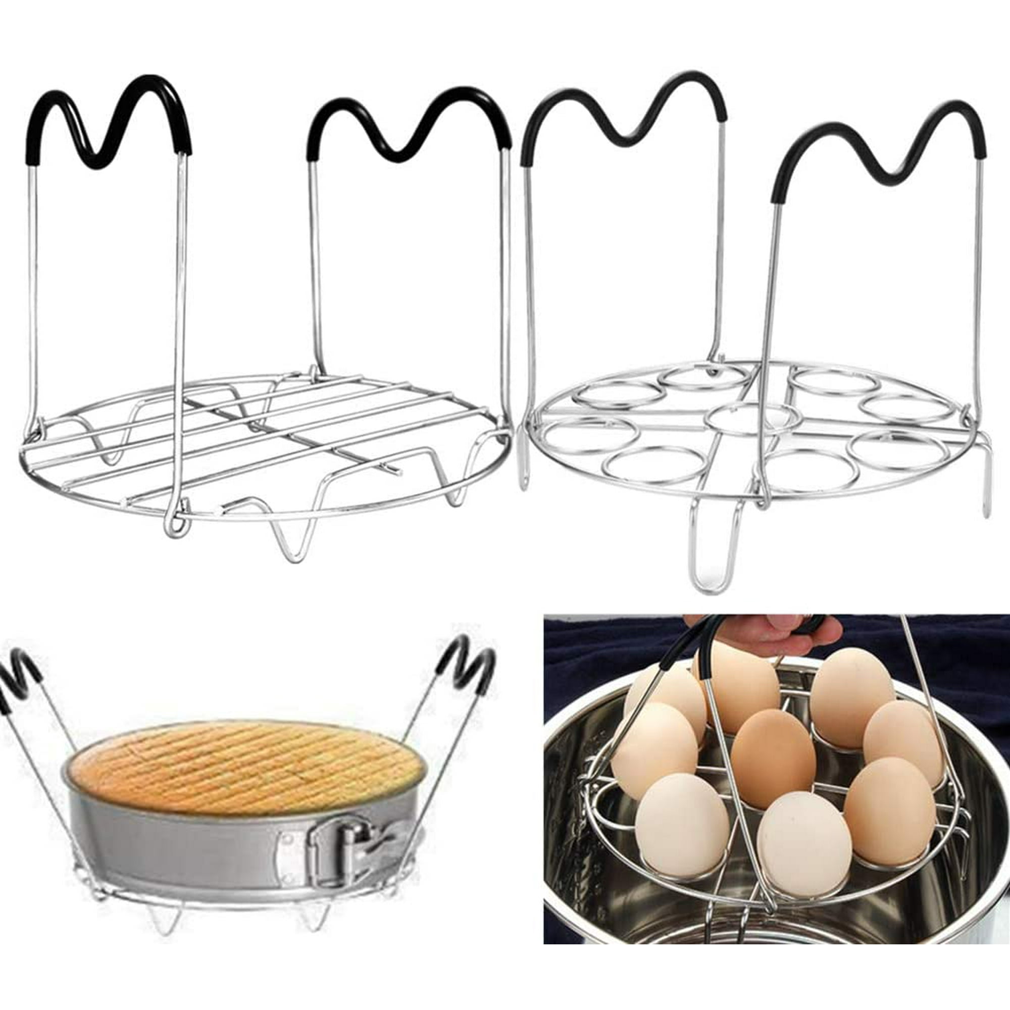 1 Stainless Steel Steamer Tray Coaster 1 Egg Holder 9 Holes with Silicone Handles for Instant Pot 6 QT 8 QT Pressure Cooker Walmart