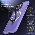 thumbnail image 2 of ELEHOLD Case for iPhone 16 Pro Max, Military-Grade Translucent Case with Magnetic O-Ring Stand [Compatible with MagSafe Accessory],Lightpurple, 2 of 6