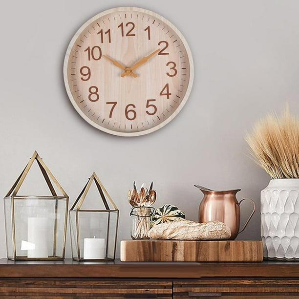 Reloj de pared de madera nórdico, relojes colgantes minimalistas